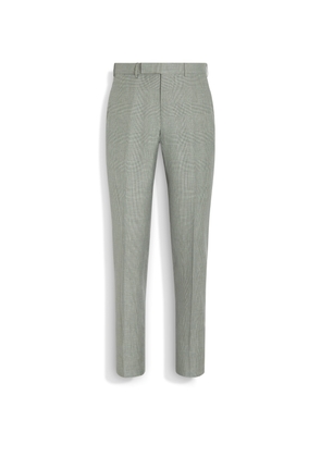 Olive Green Crossover Wool Linen and Silk Pants
