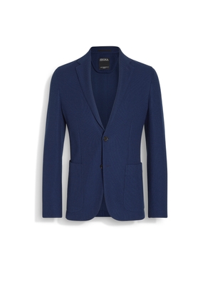 Utility Blue High Performance Jersey Wool Blend Jacket