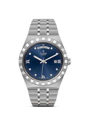 Tudor Royal Day + Date Stainless Steel And Diamond Watch 41Mm