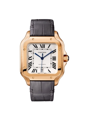 Cartier Large Rose Gold Santos De Cartier Watch 39.8Mm
