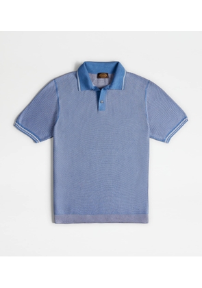 Tod's - Polo Shirt in Silk Knit, LIGHT BLUE, L - Knitwear