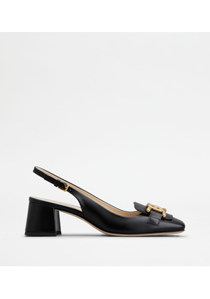 Tod's - Kate Slingback Pumps in Leather, BLACK, 36 - Shoes
