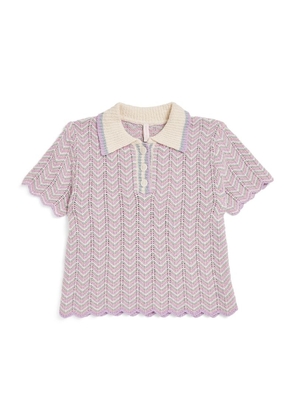 Zimmermann Kids Cotton-Blend Knitted Halliday Polo Shirt (1-12 Years)