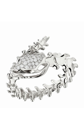 Shaun Leane Sterling Silver And Diamond Serpent'S Trace Wrap Ring