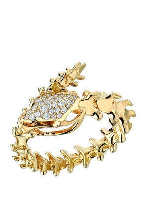 Shaun Leane Gold Vermeil And Diamond Serpent'S Trace Wrap Ring