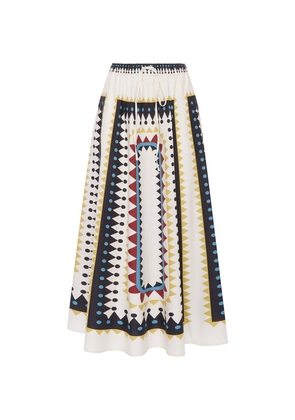 La Doublej Cotton Printed Midi Skirt