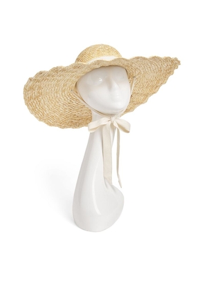 Lack Of Color Straw Scalloped Dolce Hat