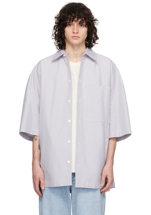 Bottega Veneta Gray & White Striped Shirt