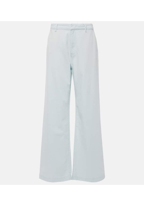 Vince High-rise cotton twill wide-leg pants