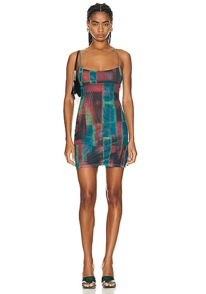 Miaou Anya Dress in Rust Print - Teal. Size XL (also in ).
