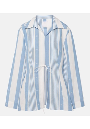 Givenchy 4G striped cotton and linen shirt