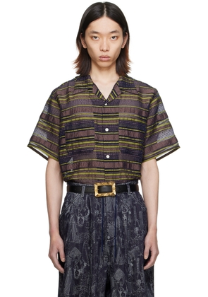 NEEDLES Navy & Brown One-Up Shirt