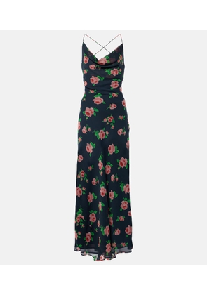 Rotate Tazzy floral open-back slip dress