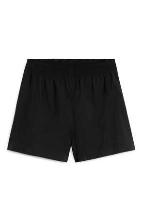 Lyocell-Cotton Shorts - Black