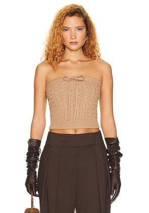 Helsa Taiki Cable Tube Top in Cinnamon - Brown. Size M (also in L, S, XL, XS, XXS).