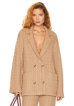 Helsa Nalini Cable Cardigan in Cinnamon - Brown. Size M (also in L, S).