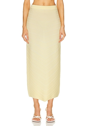 Bottega Veneta Cotton Moving Rib Skirt in Pineapple Chalk - Yellow. Size S (also in L, M).