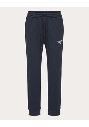 Valentino COTTON JOGGING TROUSERS WITH PRINT Man NAVY/WHITE S