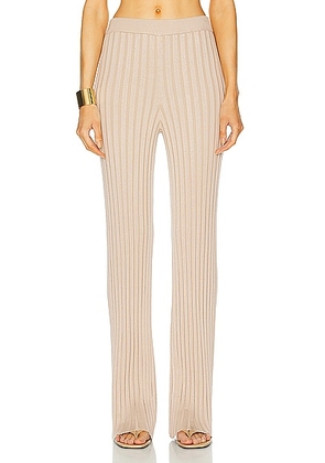 L'Academie by Marianna Sereph Rib Pants in Champagne - Neutral. Size M (also in L, XL).