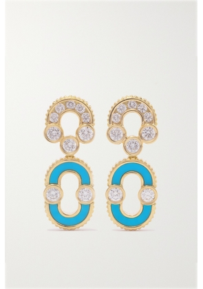 Viltier - Magnetic Solo 18-karat Gold, Turquoise And Diamond Earrings - One size