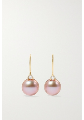 Mizuki - 14-karat Gold, Pearl And Diamond Earrings - Pink - One size