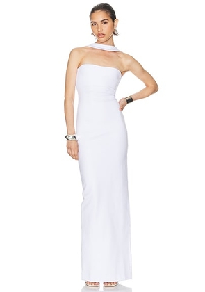 Helsa The Stephanie Dress in White - White. Size L (also in M, S, XL, XS).