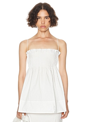 Helsa Crinkle Pleated Tunic in White - White. Size XS (also in L, M, S, XL, XXS).