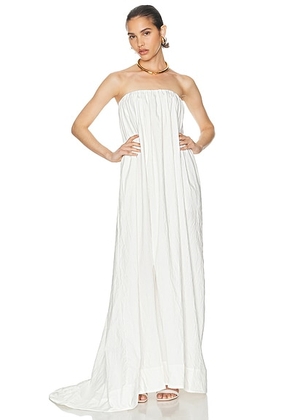 Helsa Crinkle Pleated Gown in White - White. Size M (also in L, S, XL, XS, XXS).