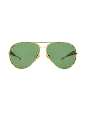 Bottega Veneta Sardine Aviator Sunglasses in Gold - Metallic Gold. Size all.