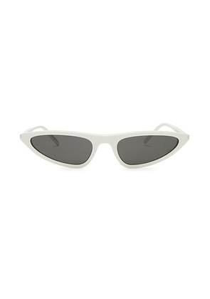 Saint Laurent Skinny Sunglasses in White & Grey - White. Size all.