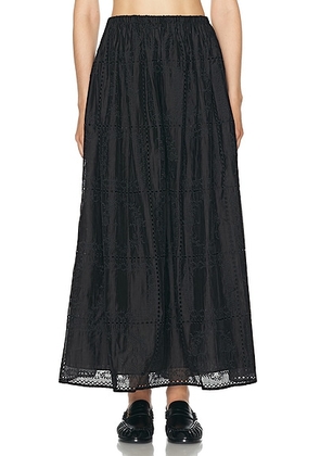 Helsa Handkerchief Midi Skirt in Black - Black. Size L (also in M, S, XL, XS).
