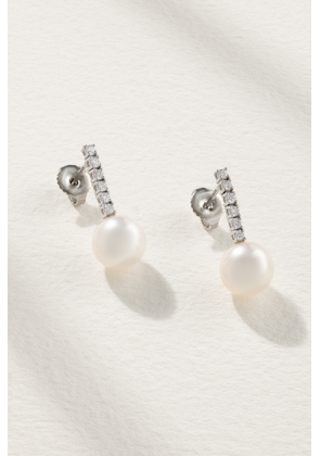 Mizuki - 18-karat White Gold, Pearl And Diamond Earrings - One size