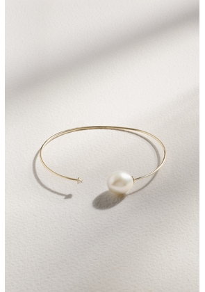 Mizuki - 14-karat Gold, Pearl And Diamond Cuff - One size