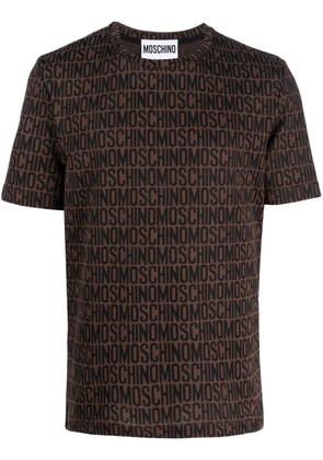 Moschino logo-print crew neck T-shirt - Brown