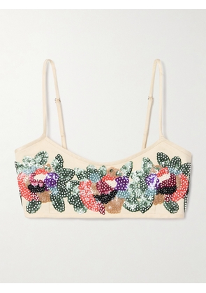 BODE - Embellished Sateen Bralette - Multi - x small,small,medium,large