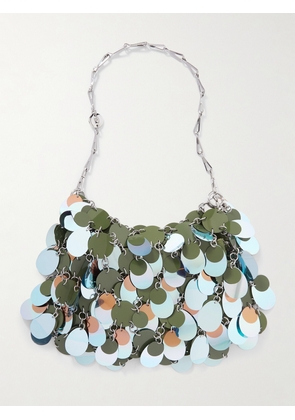 Rabanne - Paillette-embellished Canvas Shoulder Bag - Blue - One size