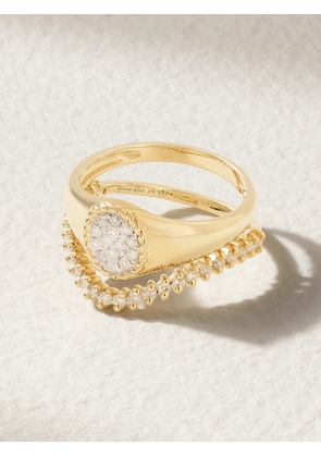 Yvonne Léon - Mini Chevalière + Alliance Set Of Two 9-karat Gold Diamond Rings - 3,4,5