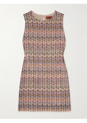 Missoni - Sequin-embellished Striped Crochet-knit Mini Dress - Multi - IT36,IT38,IT40,IT42,IT44,IT46,IT48