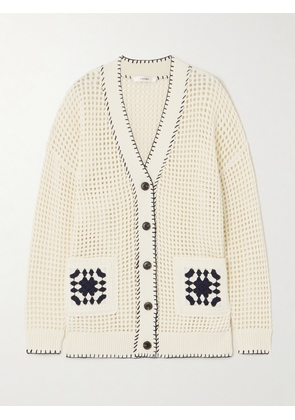 FRAME - Crocheted Cotton-blend Cardigan - Cream - x small,small,medium,large
