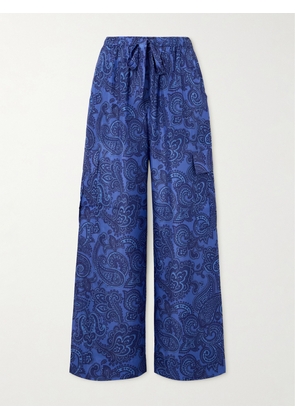 Zimmermann - Ottie Paisley-print Silk Wide-leg Pants - Blue - 00,0,1,2,3,4