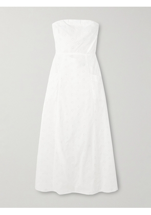 Matteau - Stapless Bow-detailed Broderie Anglaise Organic Cotton Midi Dress - White - 1,2,3,4,5