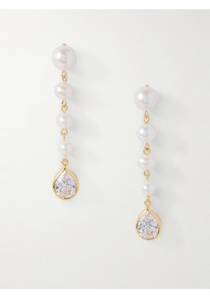 Completedworks - Recycled Gold Vermeil, Pearl And Cubic Zirconia Earrings - White - One size