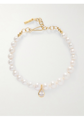 Completedworks - Recycled Gold Vermeil Pearl And Cubic Zirconia Bracelet - White - One size