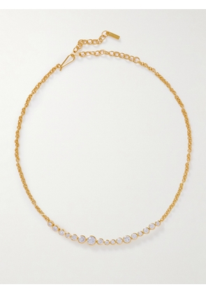 Completedworks - Gold-plated Recycled Silver Cubic Zirconia Necklace - White - One size