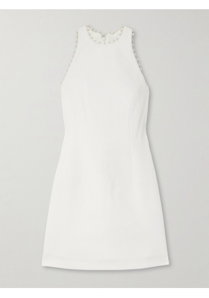 Rebecca Vallance - Therese Bow-embellished Crepe Mini Dress - Ivory - UK 4,UK 6,UK 8,UK 10,UK 12,UK 14