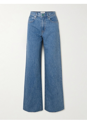 SLVRLAKE - Grace Frayed Mid-rise Wide-leg Jeans - Blue - 24,25,26,27,28,29,30,31,32