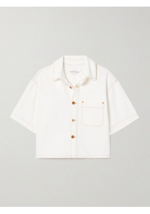 SLVRLAKE - Cara Cropped Denim Shirt - White - x small,small,medium,large