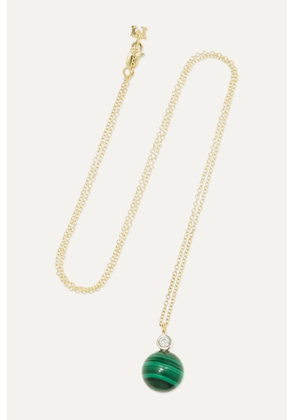 Mateo - 14-karat Gold, Malachite And Diamond Necklace - One size