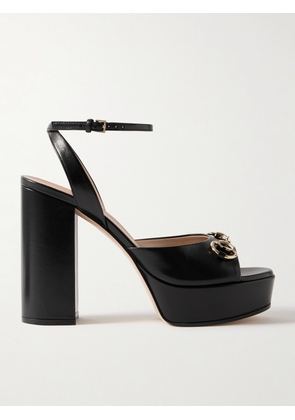 Gucci - Lady Horsebit-detailed Leather Sandals - Black - IT36,IT37,IT37.5,IT38,IT38.5,IT39,IT39.5,IT40,IT41