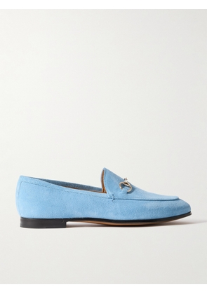Gucci - Jordaan Horsebit-detailed Suede Loafers - Blue - IT37,IT38,IT39,IT40